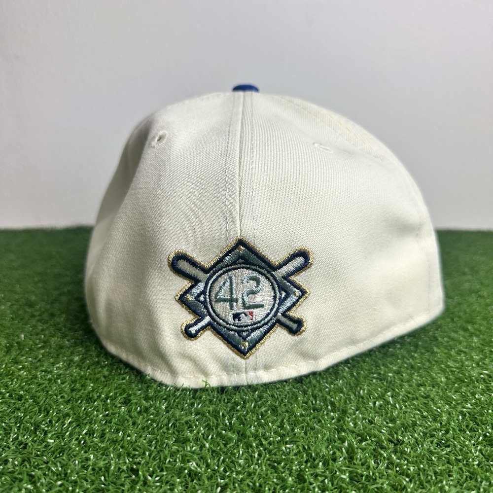 Jackie Robinson Dodgers Off White Fitted BKLYN New‎ Era Fitted SIZE 7 3/8 - Picture 2 of 3